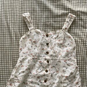 American Eagle Outfitters Floral Button-Down Mini Dress - White and Pink